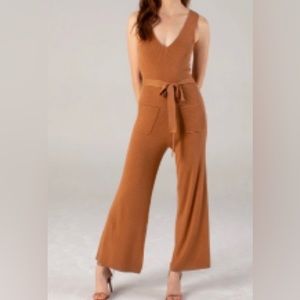 Naadam Knit Ribbed Silk Cashmere Cropped Jumpsuit Size Medium M